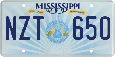 MS license plate NZT650