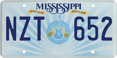 MS license plate NZT652