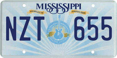 MS license plate NZT655