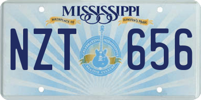 MS license plate NZT656