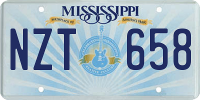 MS license plate NZT658