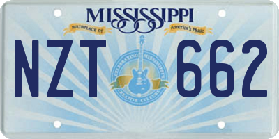 MS license plate NZT662