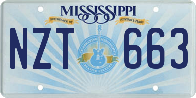 MS license plate NZT663