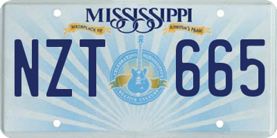 MS license plate NZT665