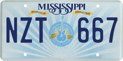 MS license plate NZT667