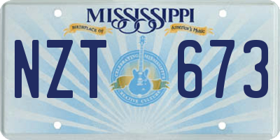 MS license plate NZT673