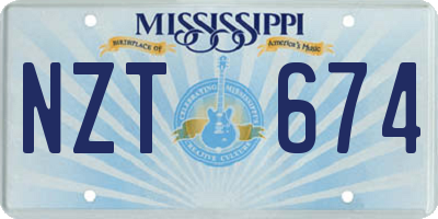 MS license plate NZT674