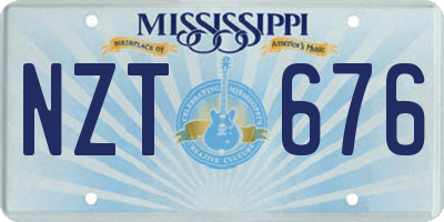 MS license plate NZT676