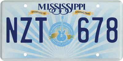 MS license plate NZT678