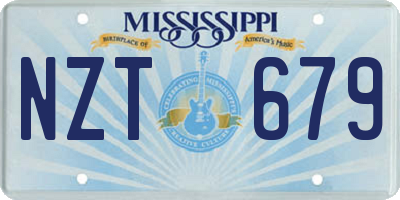 MS license plate NZT679