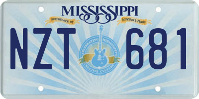 MS license plate NZT681