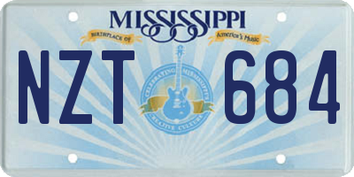 MS license plate NZT684