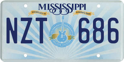 MS license plate NZT686