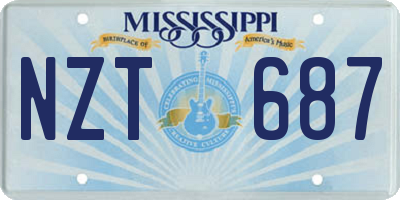 MS license plate NZT687