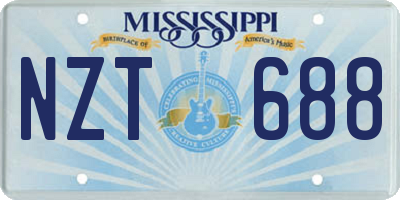 MS license plate NZT688