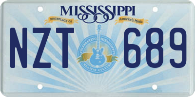MS license plate NZT689