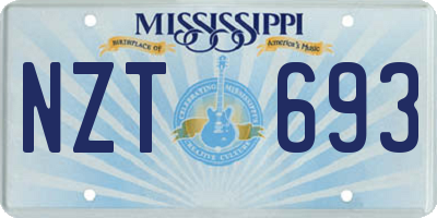 MS license plate NZT693