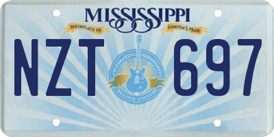 MS license plate NZT697