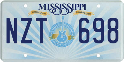 MS license plate NZT698