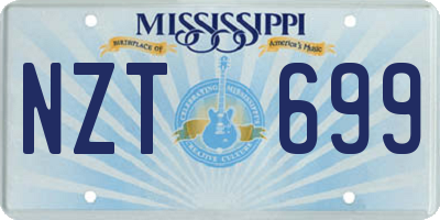 MS license plate NZT699