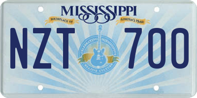 MS license plate NZT700