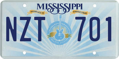 MS license plate NZT701