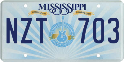 MS license plate NZT703