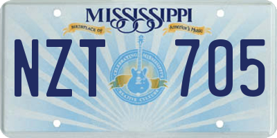MS license plate NZT705