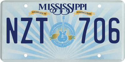 MS license plate NZT706