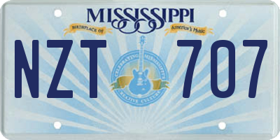 MS license plate NZT707