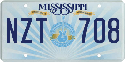 MS license plate NZT708