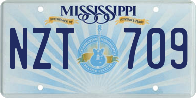 MS license plate NZT709