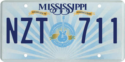 MS license plate NZT711