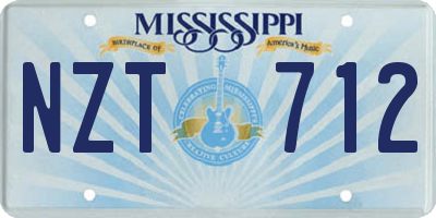 MS license plate NZT712