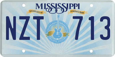 MS license plate NZT713