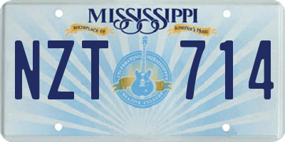 MS license plate NZT714