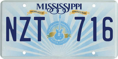 MS license plate NZT716