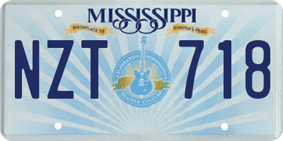 MS license plate NZT718