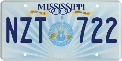 MS license plate NZT722