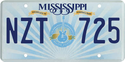 MS license plate NZT725