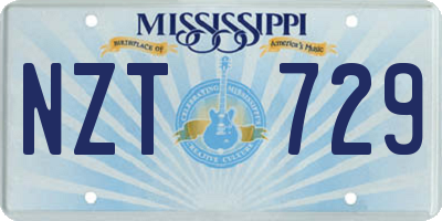 MS license plate NZT729