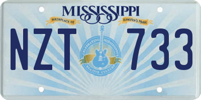 MS license plate NZT733