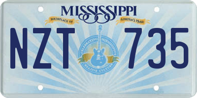 MS license plate NZT735