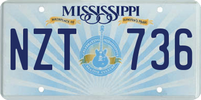 MS license plate NZT736