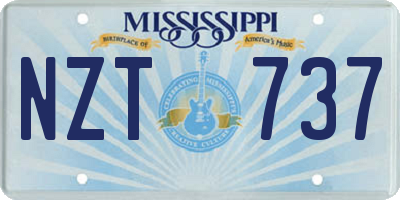 MS license plate NZT737