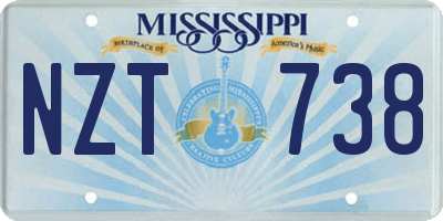 MS license plate NZT738