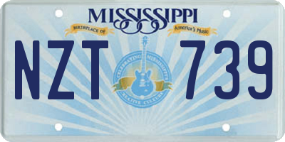 MS license plate NZT739