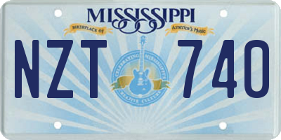 MS license plate NZT740