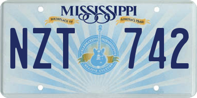 MS license plate NZT742