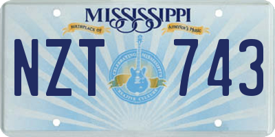 MS license plate NZT743